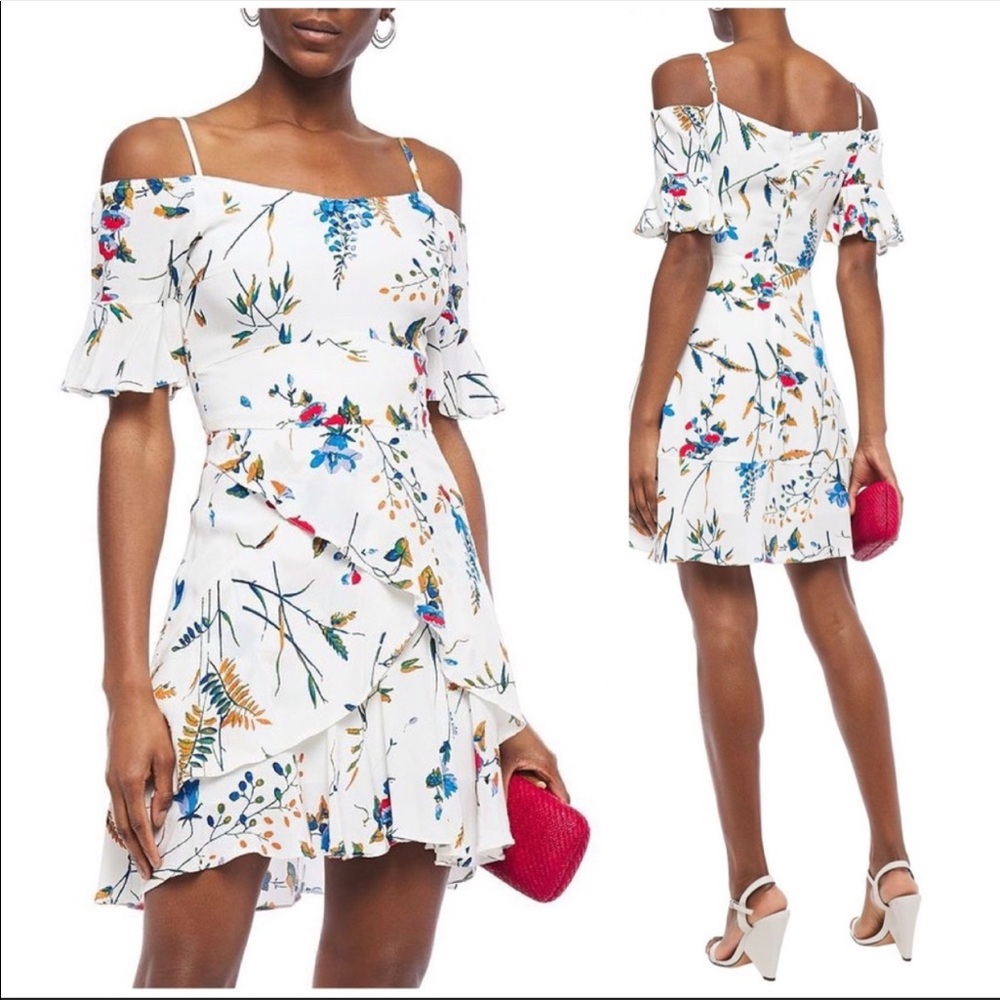 Maje Rhina Cold Shoulder Floral Mini Dress 2